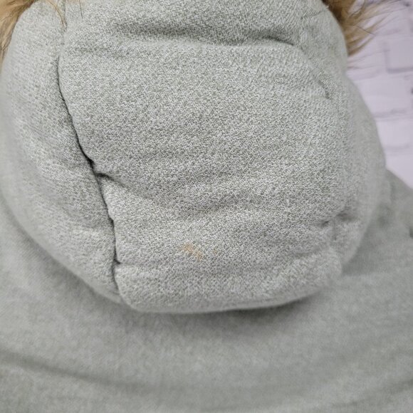 7 For All Mankind  Muted Green 100% Cotton Fur Trim Hooded Jacket Size 24M - Picture 12 of 16